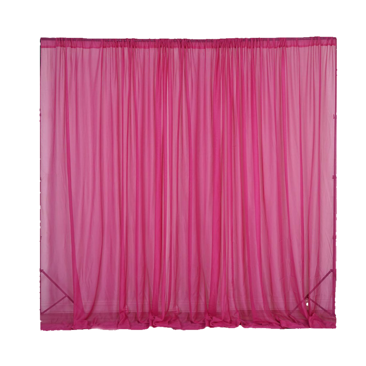 2 Pack Fuchsia Sheer Chiffon Event Curtain Drapes, Durable Flame Resistant Premium Organza Backdrop Event Panels With Rod Pockets - 10ftx10ft