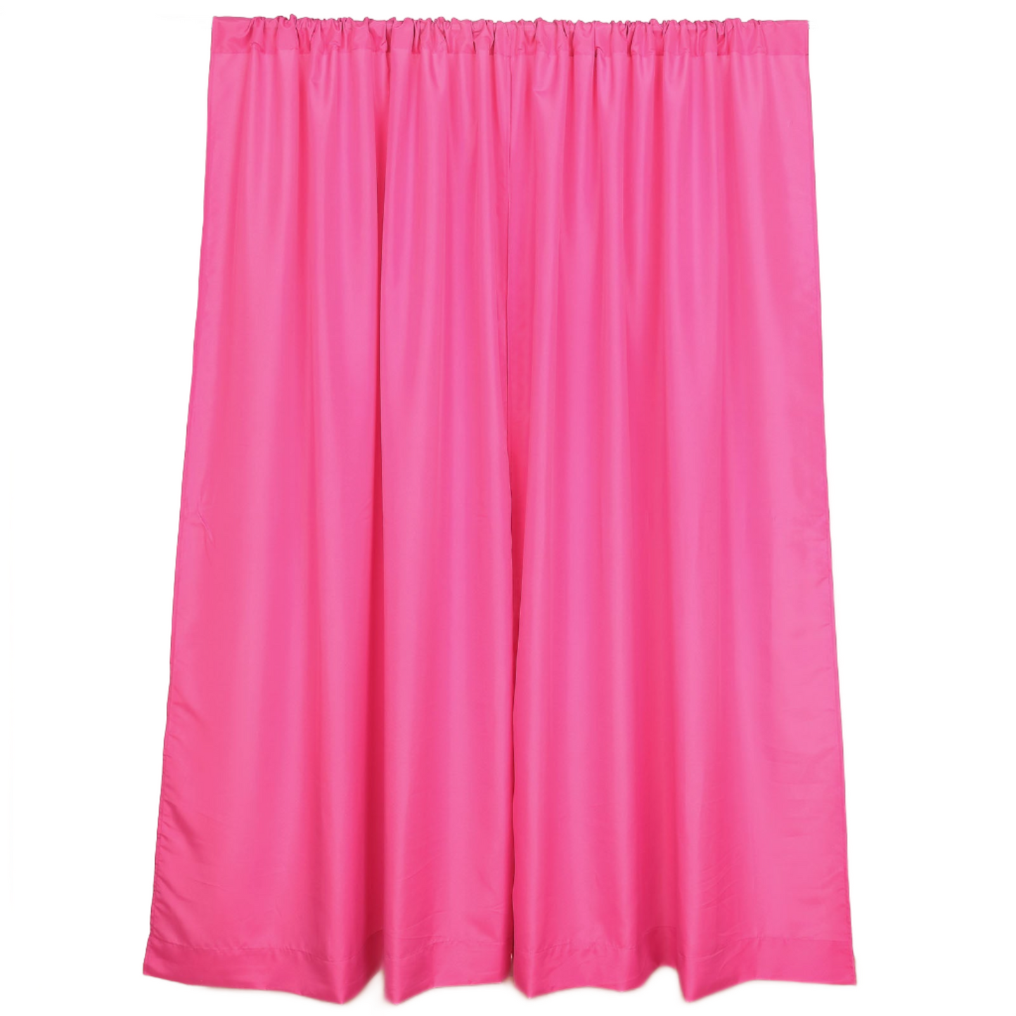 2 Pack Fuchsia Polyester Event Curtain Drapes, 10ftx8ft Backdrop Event Panels With Rod Pockets 130 GSM