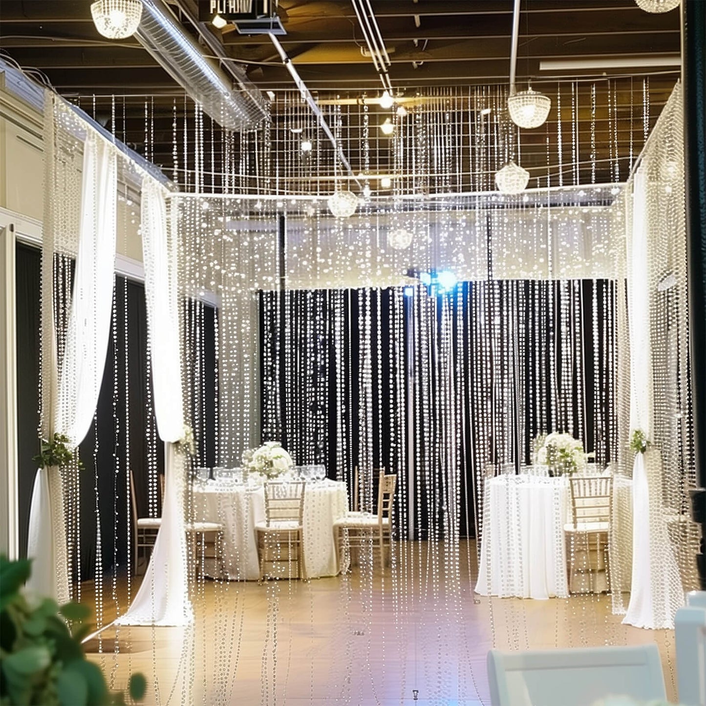 Clear acrylic crystal beaded curtain room divider, 5ftx10ft.
