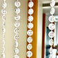 Clear acrylic crystal beaded curtain with fabric rod pocket, 5ftx12ft.