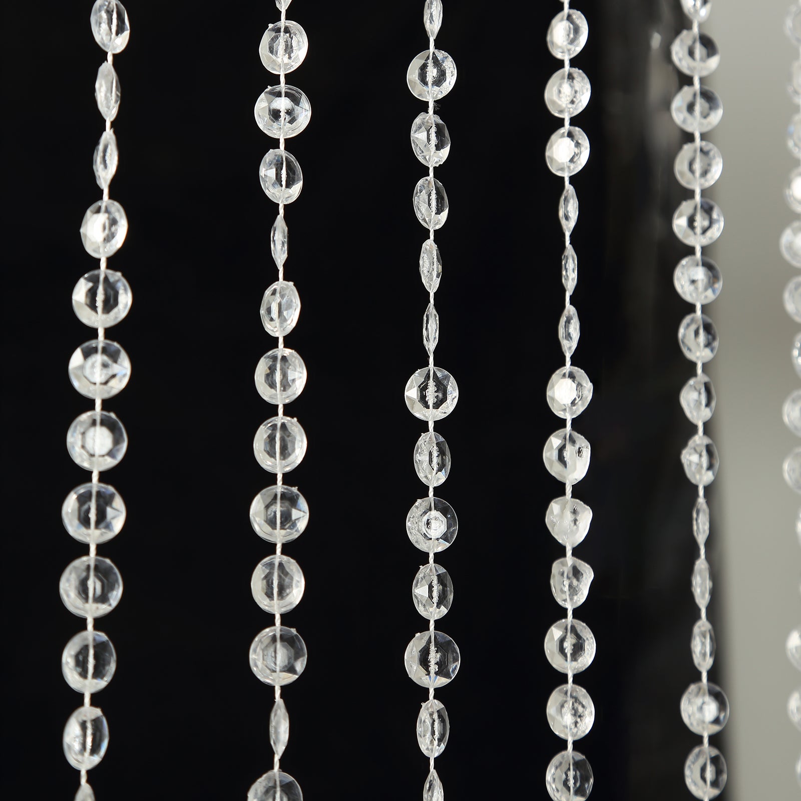 Clear acrylic crystal beaded curtain room divider, 5ftx12ft.