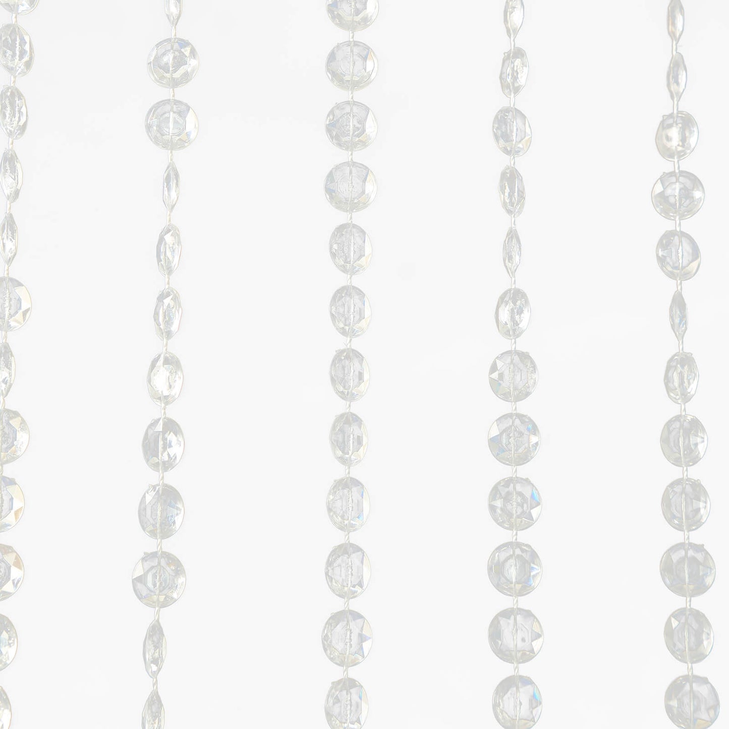 Clear acrylic crystal beaded curtain room divider with diamond cut beads.