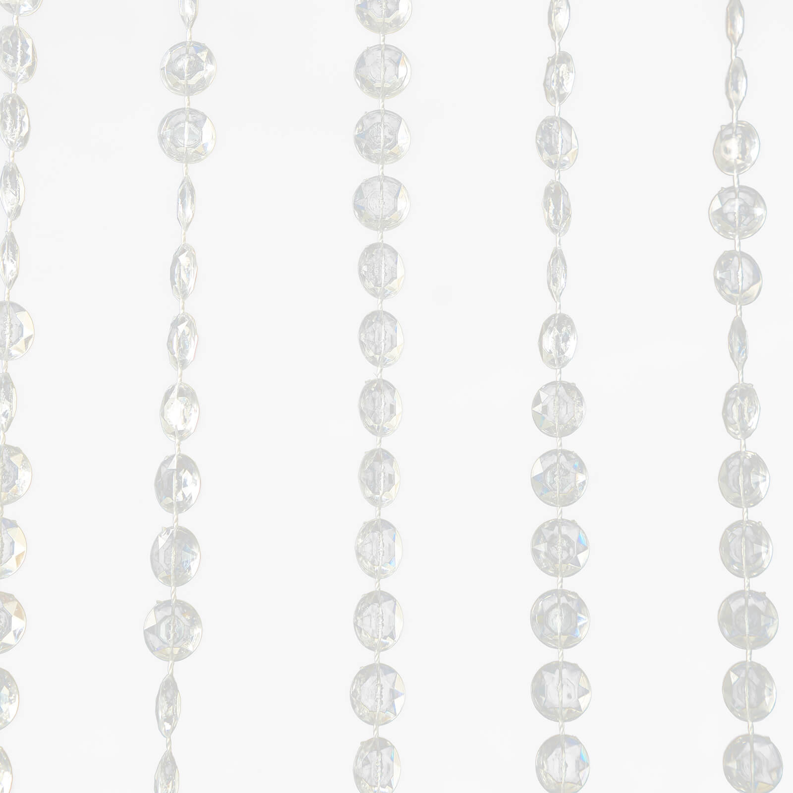Clear acrylic crystal beaded curtain room divider with diamond cut beads.