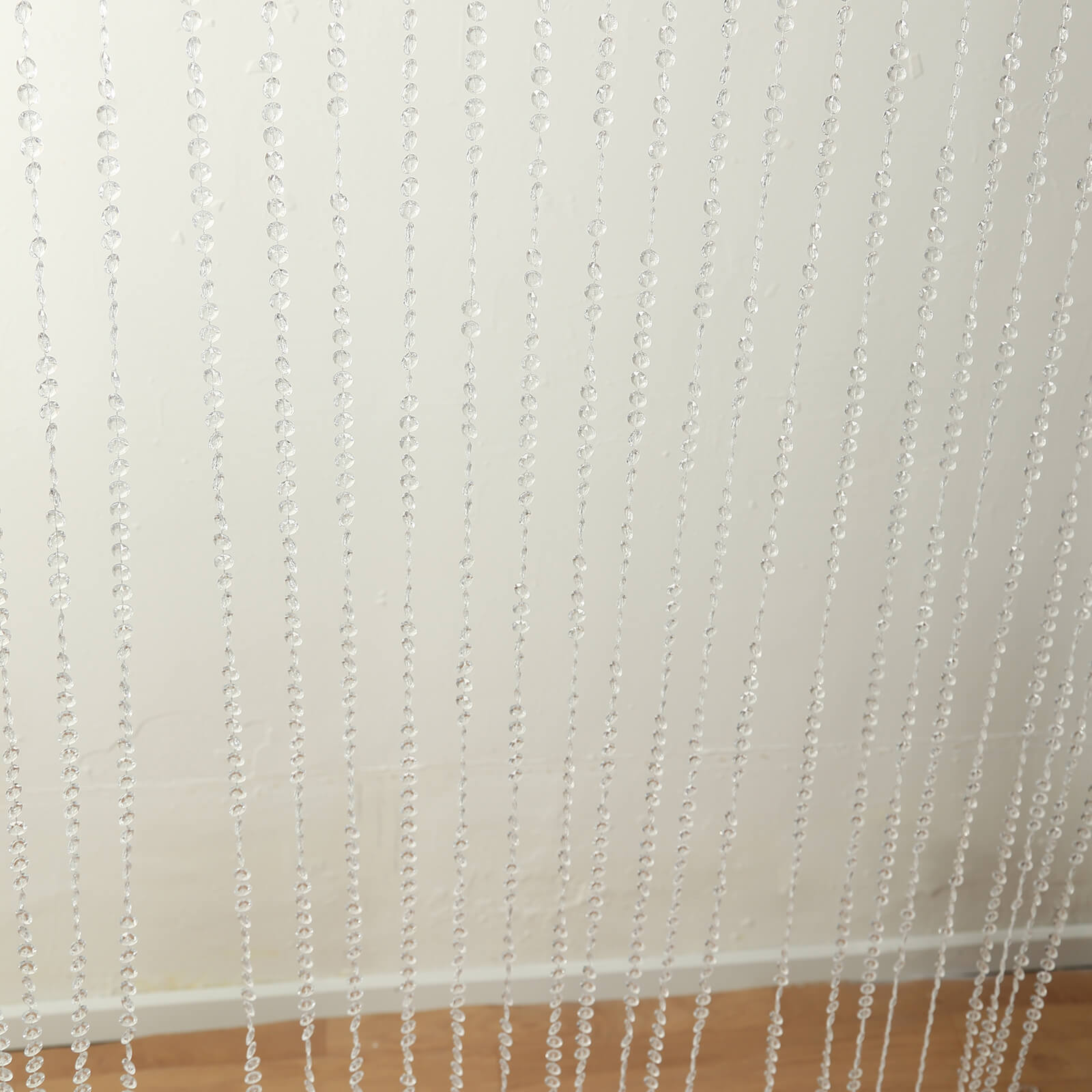 Clear acrylic crystal beaded curtain, 43 strands, room divider, 5ftx16ft.