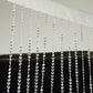 Clear acrylic beaded curtain with fabric rod pocket, 5ftx16ft.