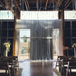 Clear acrylic beaded curtain room divider, 5ftx16ft, elegant design.