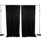 Lamour Satin Blackout Curtains 10ft x 10ft Panels Black/Ivory | Water-Resistant PU-Coated Double Sided Backdrop for Weddings & Events