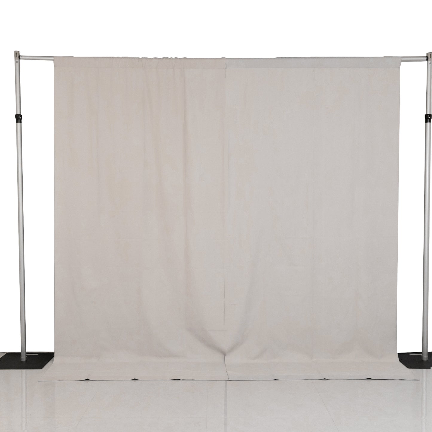 Lamour Satin Blackout Curtains 10ft x 10ft Panels Black/Ivory | Water-Resistant PU-Coated Double Sided Backdrop for Weddings & Events
