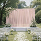 Sheer Backdrop Curtain Panel 10ft × 10ft Blush – Wedding Arch Drape with Rod Pocket