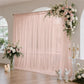 Sheer Backdrop Curtain Panel 10ft × 10ft Blush – Wedding Arch Drape with Rod Pocket