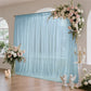 Sheer Backdrop Curtain Panel 10ft × 10ft Dusty Blue – Wedding Arch Drape with Rod Pocket