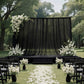 Sheer Backdrop Curtain Panel 10ft × 10ft Black – Wedding Arch Drape with Rod Pocket