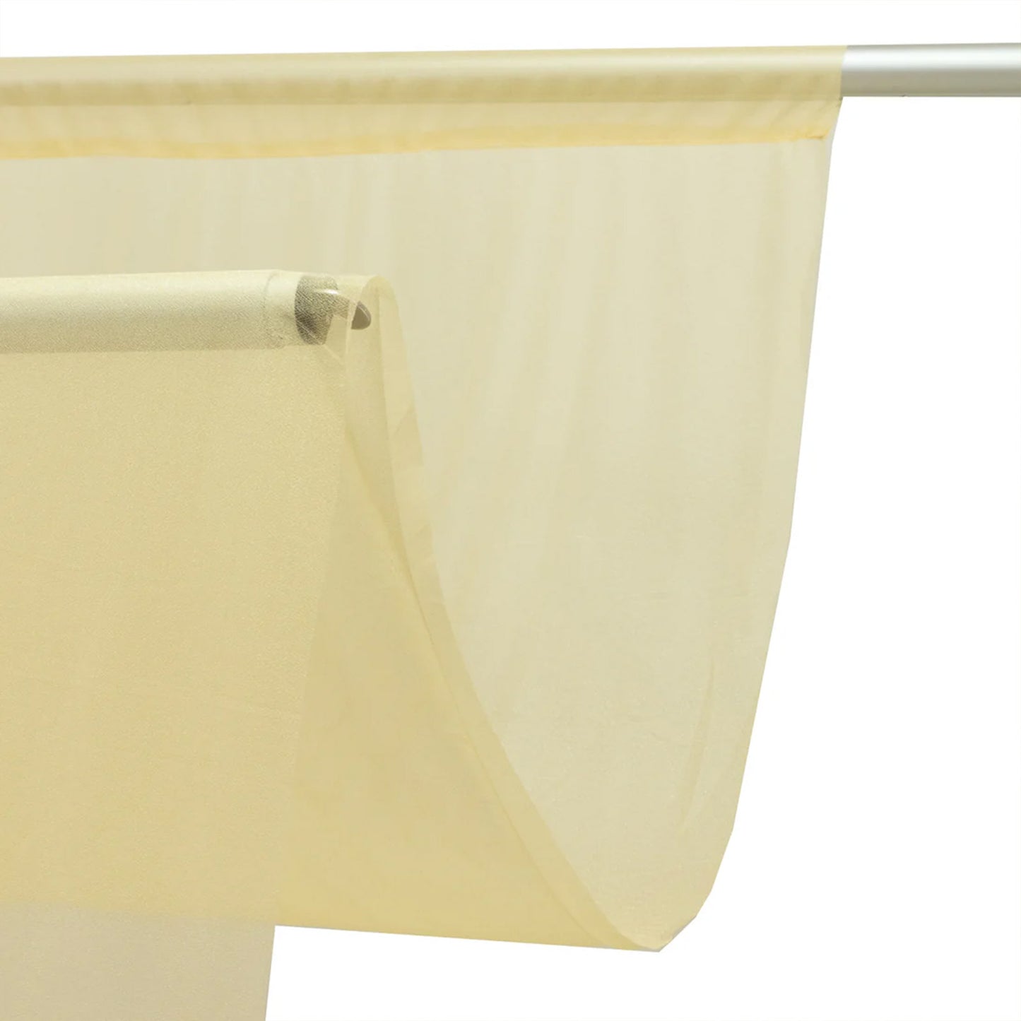 Sheer Backdrop Curtain Panel 10ft × 10ft Champagne – Wedding Arch Drape with Rod Pocket