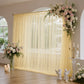 Sheer Backdrop Curtain Panel 10ft × 10ft Champagne – Wedding Arch Drape with Rod Pocket