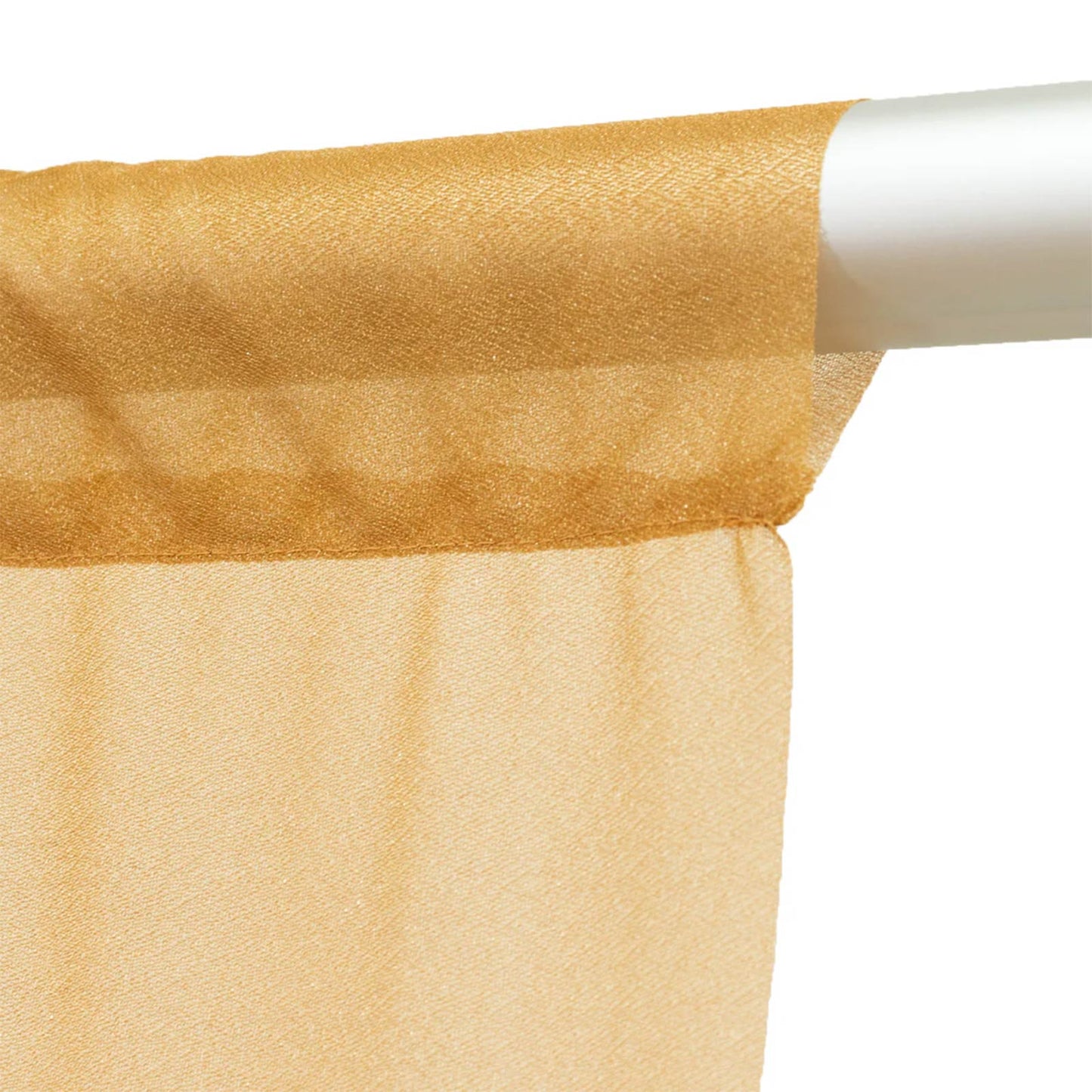 Sheer Backdrop Curtain Panel 10ft × 10ft Gold – Wedding Arch Drape with Rod Pocket