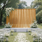 Sheer Backdrop Curtain Panel 10ft × 10ft Gold – Wedding Arch Drape with Rod Pocket