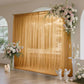 Sheer Backdrop Curtain Panel 10ft × 10ft Gold – Wedding Arch Drape with Rod Pocket