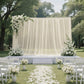 Sheer Backdrop Curtain Panel 10ft × 10ft Ivory – Wedding Arch Drape with Rod Pocket