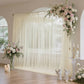Sheer Backdrop Curtain Panel 10ft × 10ft Ivory – Wedding Arch Drape with Rod Pocket