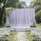 Sheer Backdrop Curtain Panel 10ft × 10ft Lavender Lilac – Wedding Arch Drape with Rod Pocket