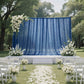 Sheer Backdrop Curtain Panel 10ft × 10ft Navy Blue – Wedding Arch Drape with Rod Pocket