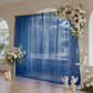 Sheer Backdrop Curtain Panel 10ft × 10ft Navy Blue – Wedding Arch Drape with Rod Pocket