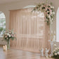 Sheer Backdrop Curtain Panel 10ft × 10ft Taupe – Wedding Arch Drape with Rod Pocket