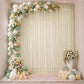 Sheer Backdrop Curtain Panel 10ft × 14ft Beige – Wedding Arch Drape with Rod Pocket, Ceiling Draping