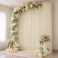 Sheer Backdrop Curtain Panel 10ft × 14ft Beige – Wedding Arch Drape with Rod Pocket, Ceiling Draping