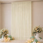 Sheer Backdrop Curtain Panel 10ft × 14ft Beige – Wedding Arch Drape with Rod Pocket, Ceiling Draping