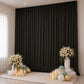 Sheer Backdrop Curtain Panel 10ft × 14ft Black – Wedding Arch Drape with Rod Pocket, Ceiling Draping