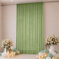 Sheer Backdrop Curtain Panel 10ft × 14ft Dusty Sage Green – Wedding Arch Drape with Rod Pocket, Ceil