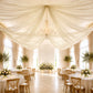 Sheer Ceiling Drape – 10ft x 32ft Beige Extra Long Drapery Panel for Wedding Canopy, Backdrop & Rece