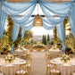 Sheer Ceiling Drape – 10ft x 32ft Dusty Blue Extra Long Drapery Panel for Wedding Canopy, Backdrop &