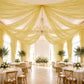 Sheer Ceiling Drape – 10ft x 32ft Champagne Extra Long Drapery Panel for Wedding Canopy, Backdrop & 