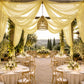 Sheer Ceiling Drape – 10ft x 32ft Champagne Extra Long Drapery Panel for Wedding Canopy, Backdrop & 