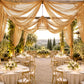 Sheer Ceiling Drape – 10ft x 32ft Gold Extra Long Drapery Panel for Wedding Canopy, Backdrop & Recep
