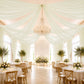 Sheer Ceiling Drape – 10ft x 32ft Ivory Extra Long Drapery Panel for Wedding Canopy, Backdrop & Rece