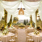Sheer Ceiling Drape – 10ft x 32ft Ivory Extra Long Drapery Panel for Wedding Canopy, Backdrop & Rece