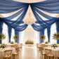 Sheer Ceiling Drape – 10ft x 32ft Navy Blue Extra Long Drapery Panel for Wedding Canopy, Backdrop & 