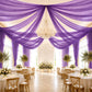 Sheer Ceiling Drape – 10ft x 32ft Purple Extra Long Drapery Panel for Wedding Canopy, Backdrop & Rec