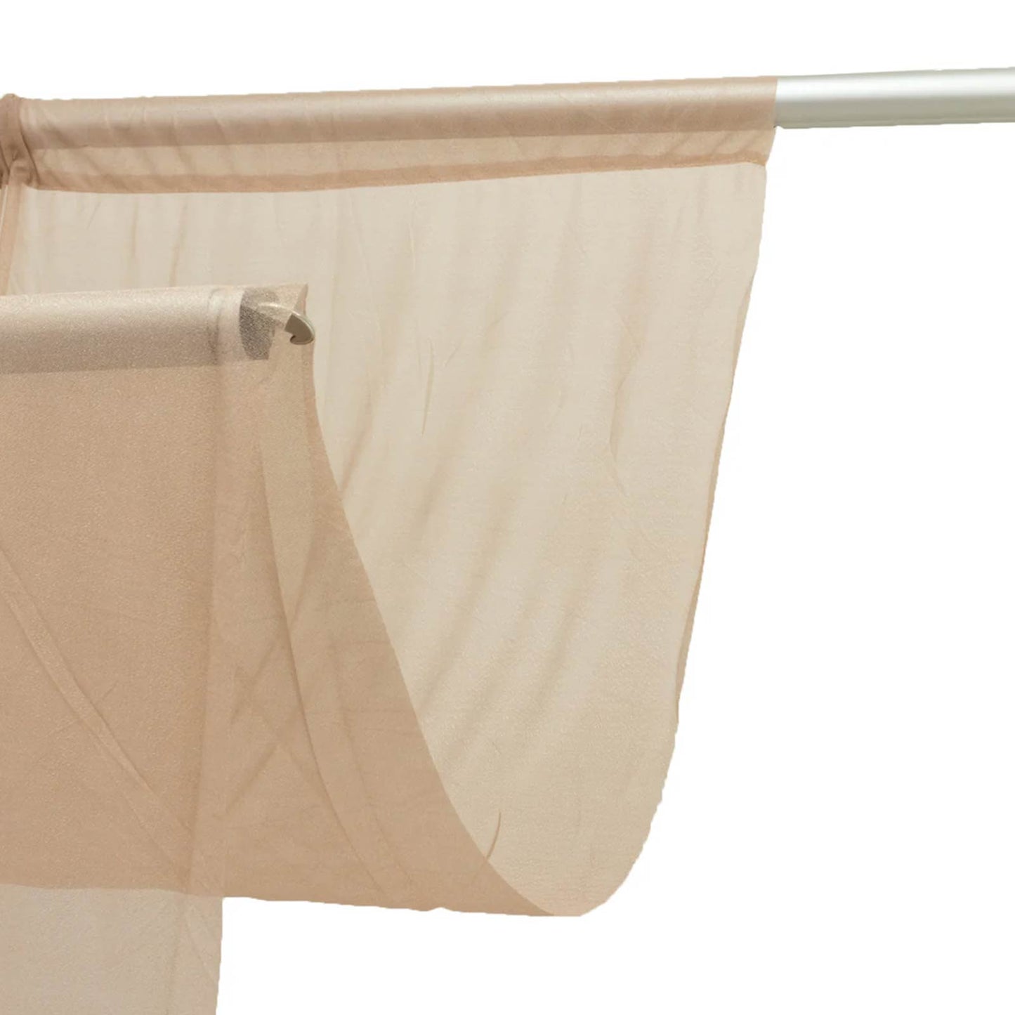 Sheer Ceiling Drape – 10ft x 32ft Taupe Extra Long Drapery Panel for Wedding Canopy, Backdrop & Rece