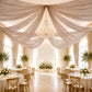 Sheer Ceiling Drape – 10ft x 32ft Taupe Extra Long Drapery Panel for Wedding Canopy, Backdrop & Rece