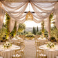 Sheer Ceiling Drape – 10ft x 32ft Taupe Extra Long Drapery Panel for Wedding Canopy, Backdrop & Rece