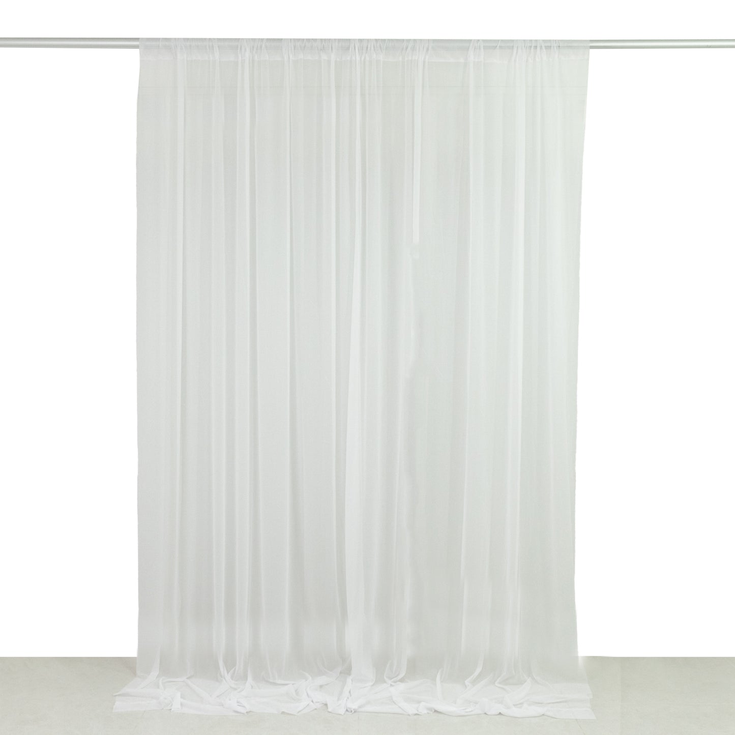 Sheer Backdrop Curtain Panel 10ft × 10ft White – Wedding Arch Drape with Rod Pocket