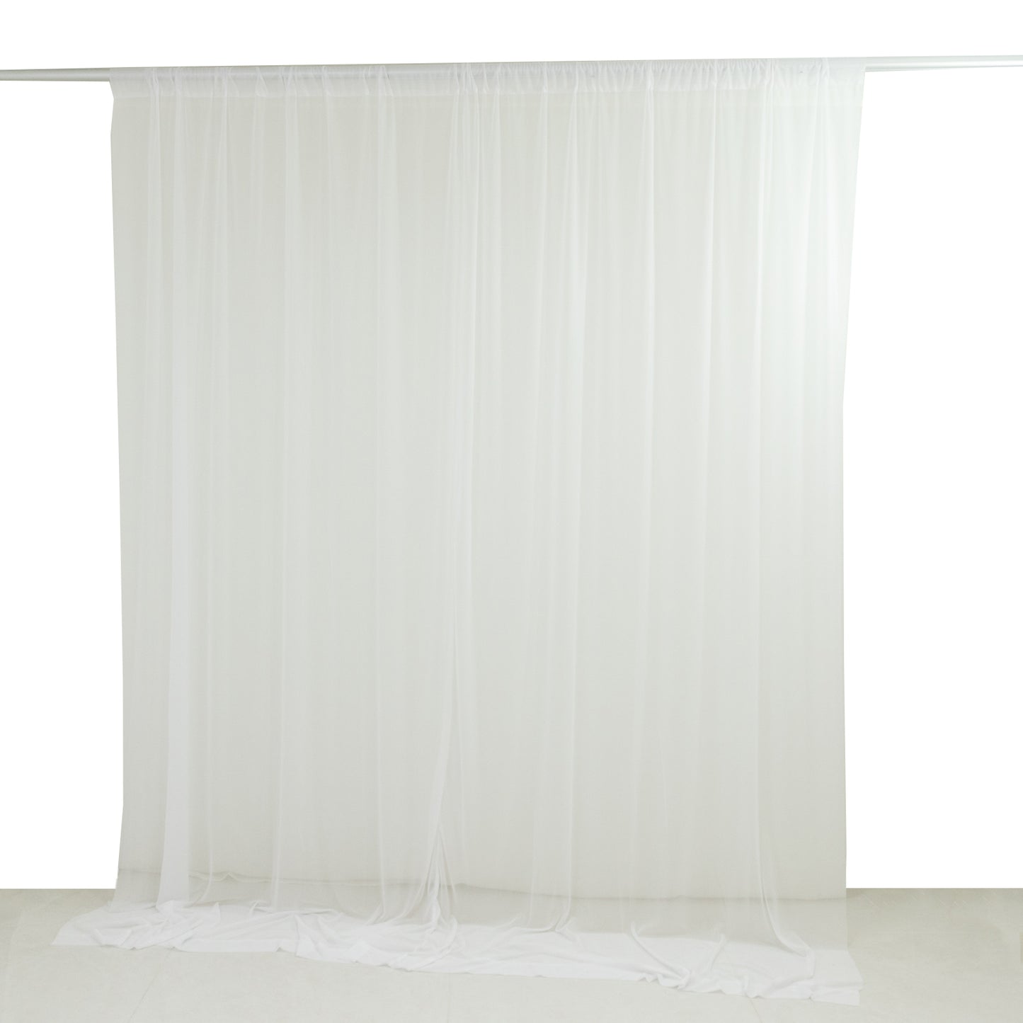 Sheer Backdrop Curtain Panel 10ft × 10ft White – Wedding Arch Drape with Rod Pocket