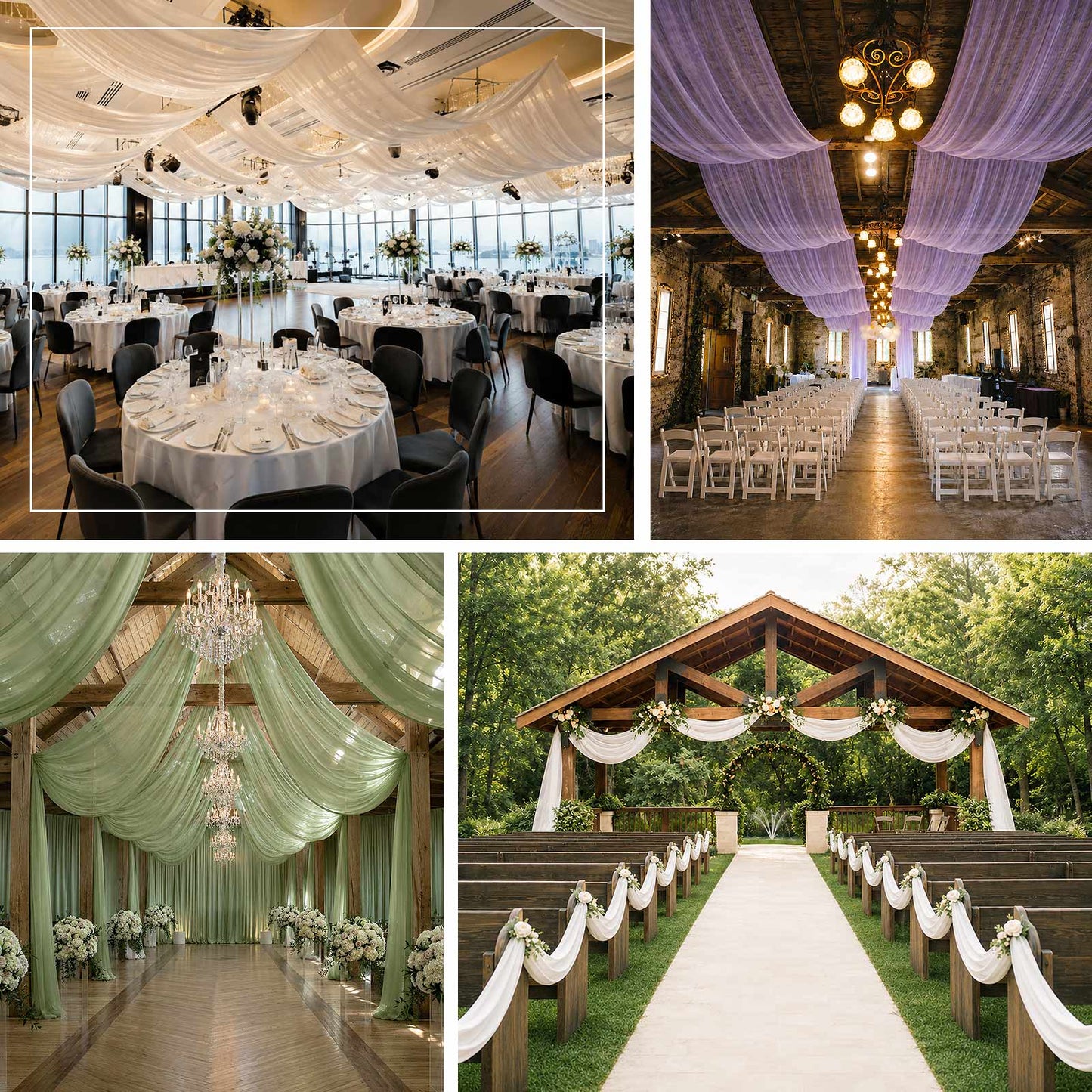 Sheer Ceiling Drape – 10ft x 32ft Blush Extra Long Drapery Panel for Wedding Canopy, Backdrop & Rece