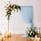 Dusty blue sheer backdrop curtain panel for weddings and events.