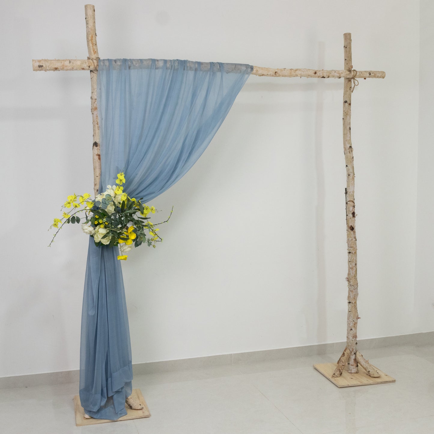 Dusty Blue Sheer Backdrop Drape – 5ft x 14ft Wedding Arch & Ceiling Decor Panel, Wrinkle Free with Soft Shimmer