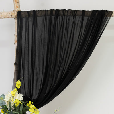 Black Sheer Backdrop Drape – 5ft x 14ft